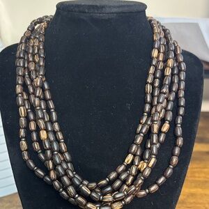 Retired Silpada 925 Palm Wood 6 strand necklace
